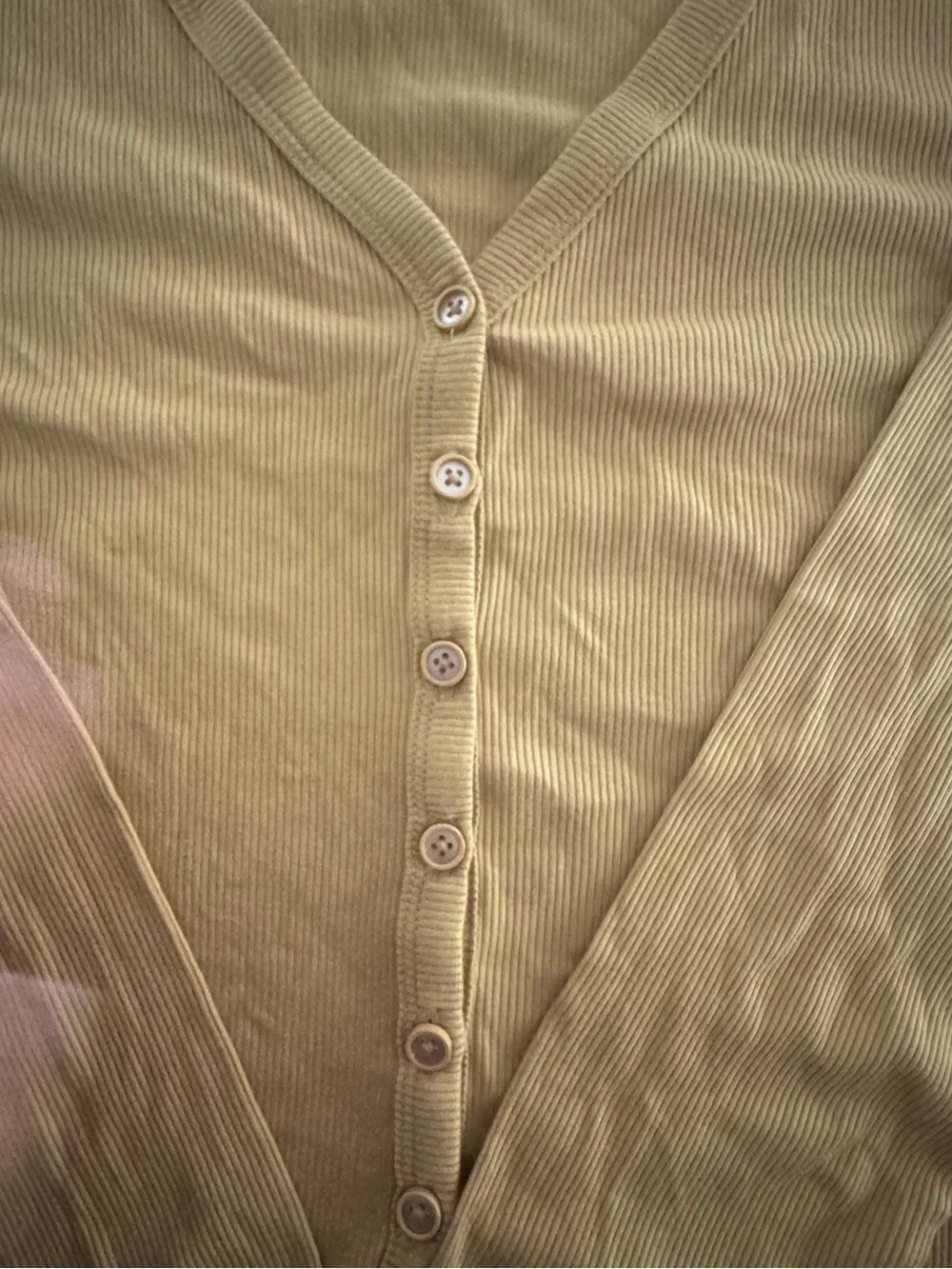 a new day Ribbed V-Neck Button Front Cardigan